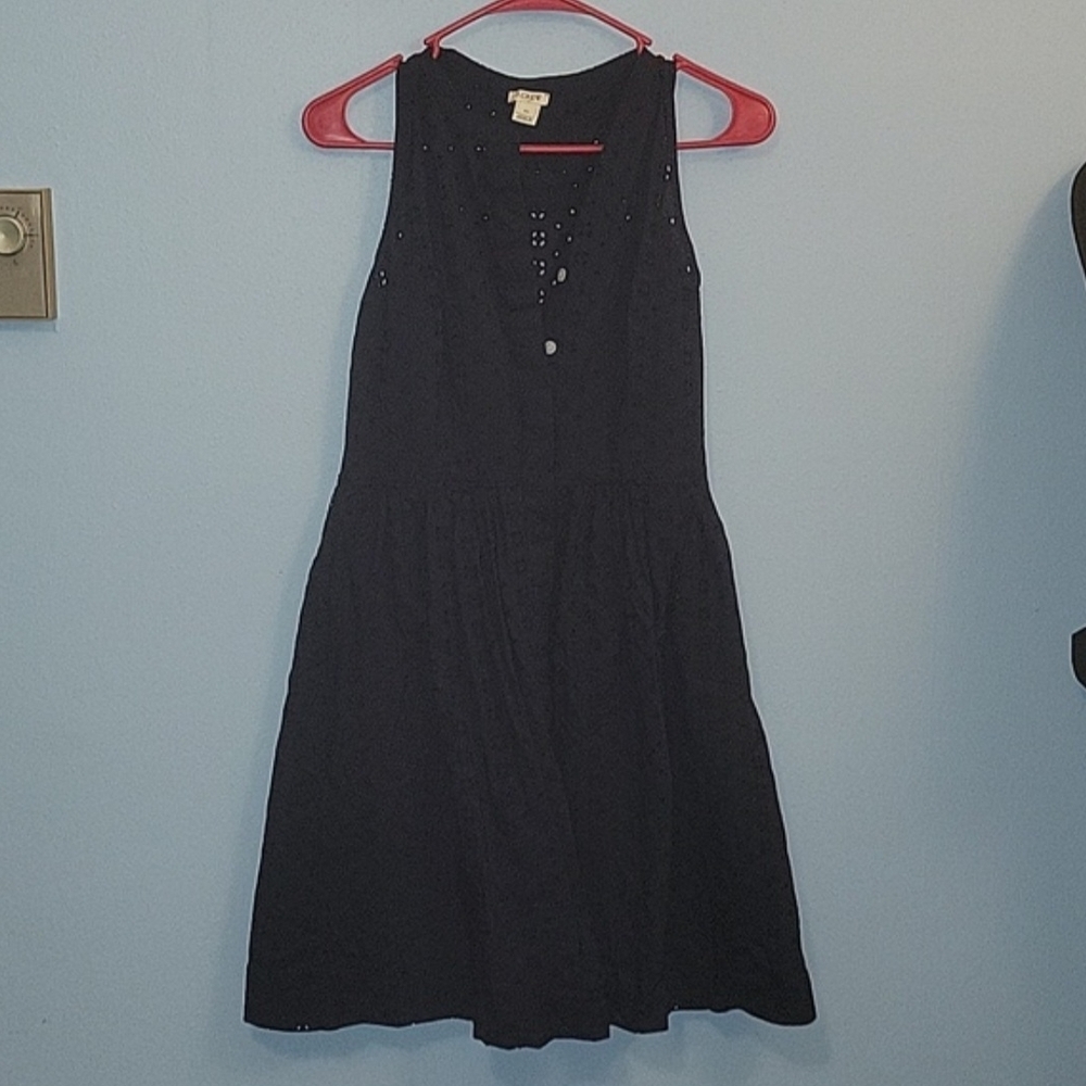 J.Crew Elegant Dark Blue Lace Sleeveless Dress
